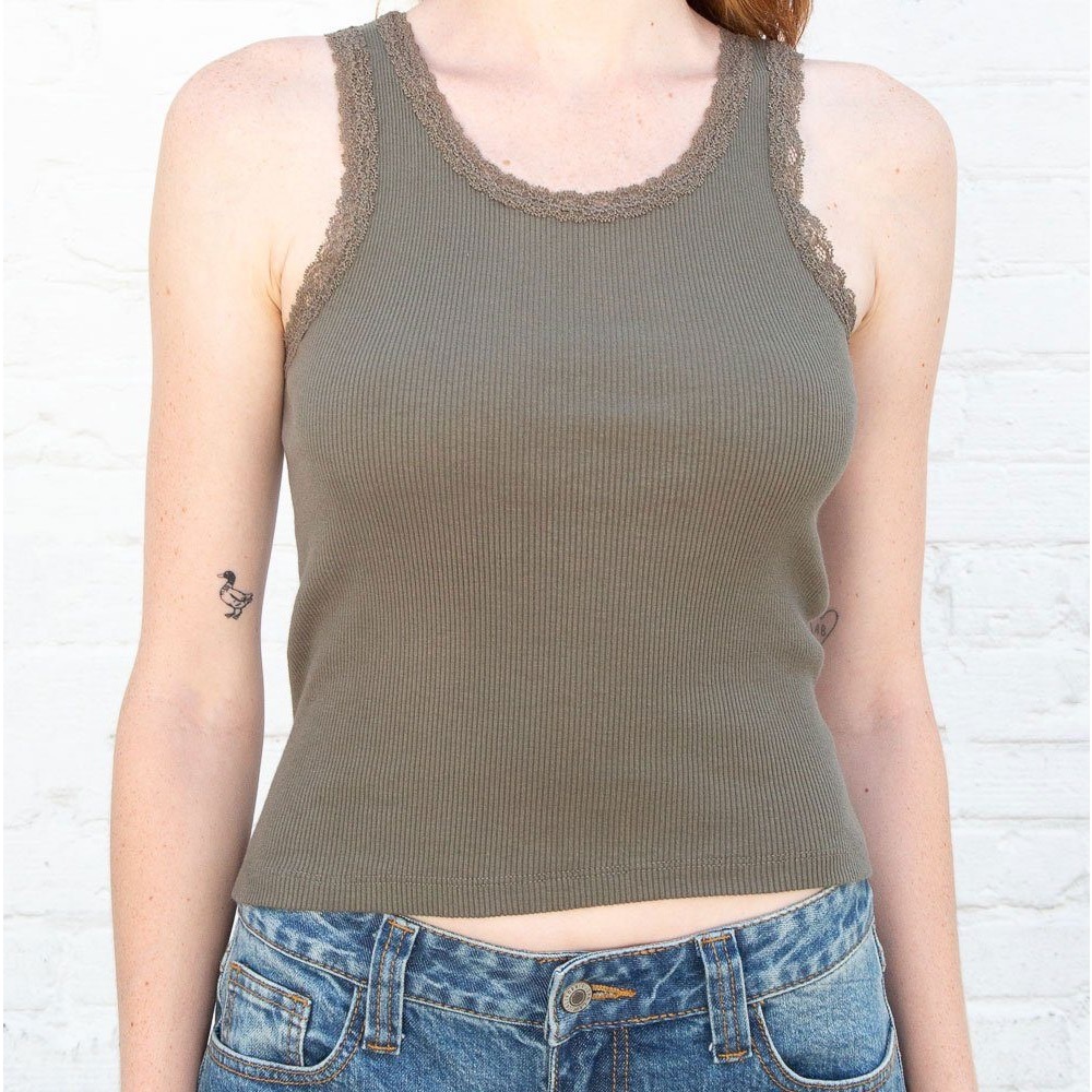 Brandy Melville Ronnie Rib Lace Tank